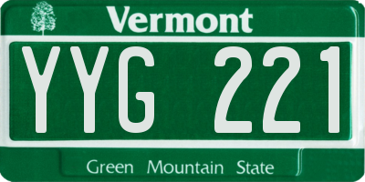 VT license plate YYG221