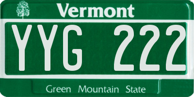 VT license plate YYG222
