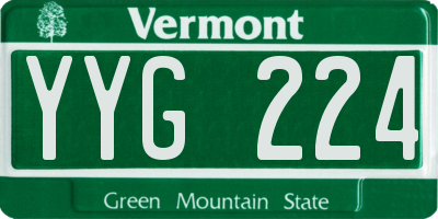 VT license plate YYG224