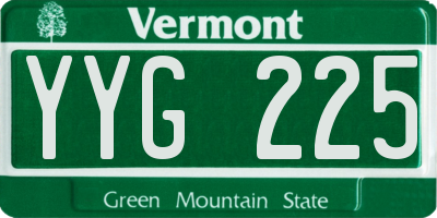 VT license plate YYG225
