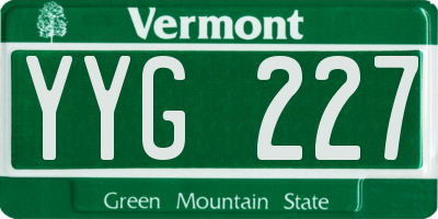 VT license plate YYG227