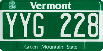 VT license plate YYG228