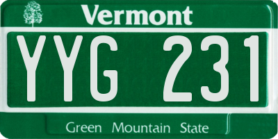 VT license plate YYG231