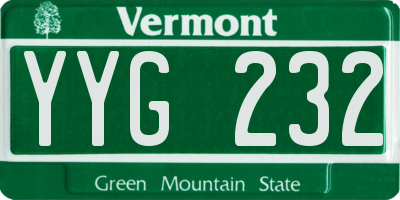 VT license plate YYG232