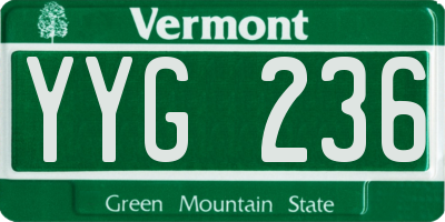 VT license plate YYG236