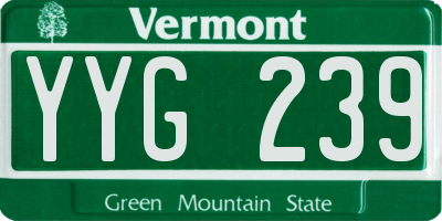 VT license plate YYG239