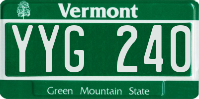 VT license plate YYG240