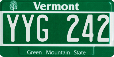VT license plate YYG242