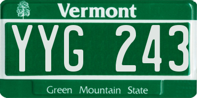 VT license plate YYG243