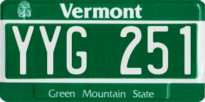 VT license plate YYG251