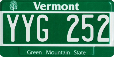 VT license plate YYG252