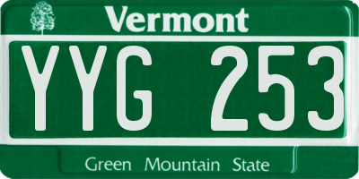 VT license plate YYG253