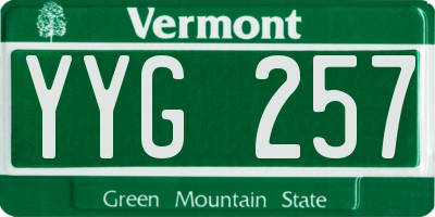 VT license plate YYG257