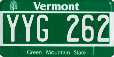 VT license plate YYG262