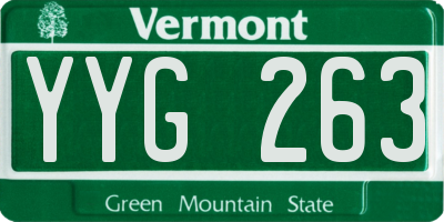 VT license plate YYG263