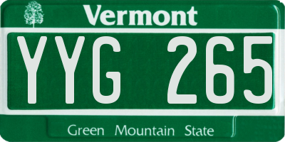VT license plate YYG265