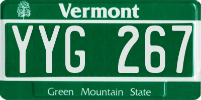VT license plate YYG267