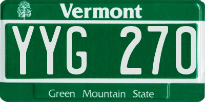 VT license plate YYG270