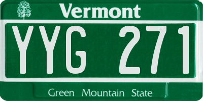 VT license plate YYG271