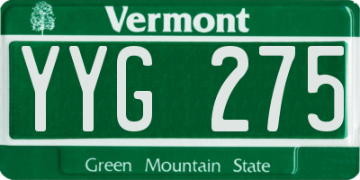 VT license plate YYG275
