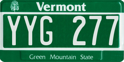 VT license plate YYG277