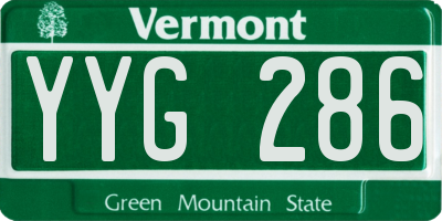 VT license plate YYG286