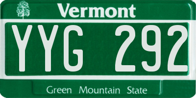 VT license plate YYG292