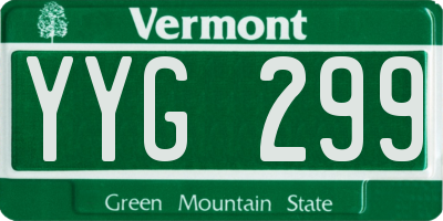 VT license plate YYG299
