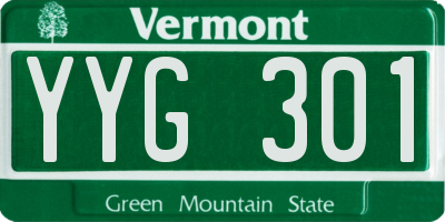 VT license plate YYG301