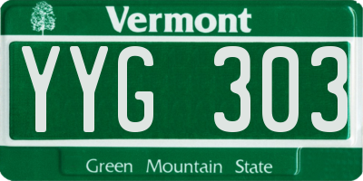 VT license plate YYG303