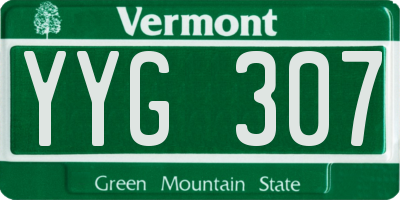 VT license plate YYG307
