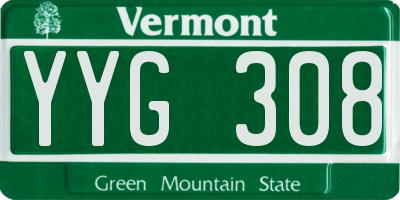VT license plate YYG308