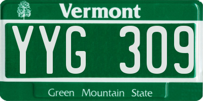 VT license plate YYG309