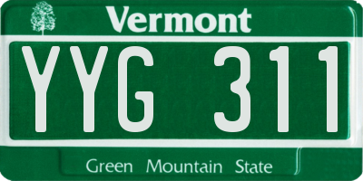 VT license plate YYG311