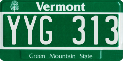 VT license plate YYG313