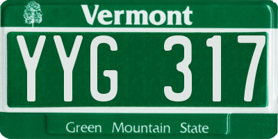 VT license plate YYG317