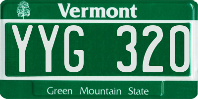 VT license plate YYG320
