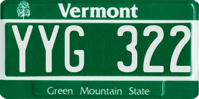 VT license plate YYG322