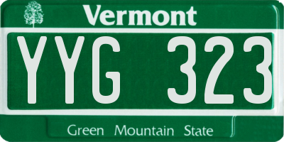 VT license plate YYG323