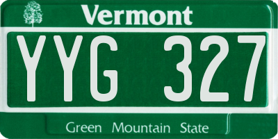 VT license plate YYG327