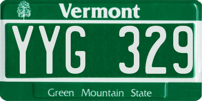 VT license plate YYG329