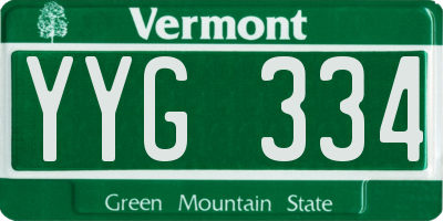 VT license plate YYG334