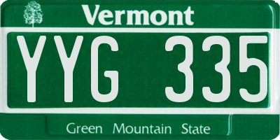 VT license plate YYG335