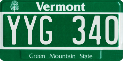 VT license plate YYG340