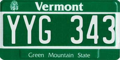 VT license plate YYG343