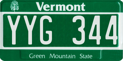 VT license plate YYG344