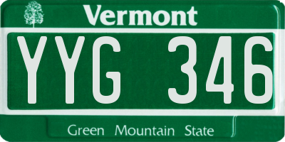 VT license plate YYG346