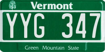 VT license plate YYG347