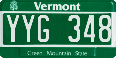 VT license plate YYG348