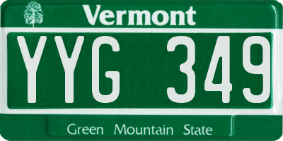 VT license plate YYG349